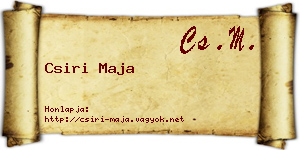 Csiri Maja névjegykártya